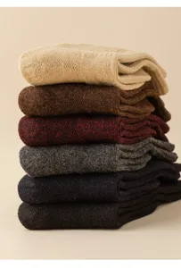 Winter Herren dicke Wolle Crew Socken warme thermische Frottee Socken kaltes Wetter