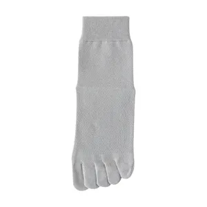 Men Cotton Toe Socks Breathable Mesh Five Finger Crew Socks Anti-Odor Sweat-Absorbent Solid Color Sports Socks