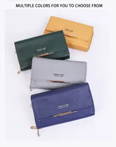 Detailed view showing four colors of stylish double-layer women's crossbody phone bags