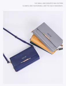 Elegant multi-color stack of double-layer fashionable crossbody cell phone bags for women