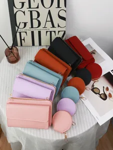 Borsa a tracolla per cellulare stile giapponese con mini portamonete rotondo abbinato