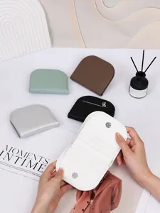 Carteras minimalistas semicirculares para mujer en varios colores con interior a la vista