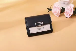 Elegante kurze Damen Mini Geldbörse mit niedlichem Forever Young Korea Stil Design