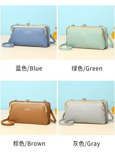 Elegante kleine Umhängetaschen für Damen in den Farben Blau Grün Braun und Grau