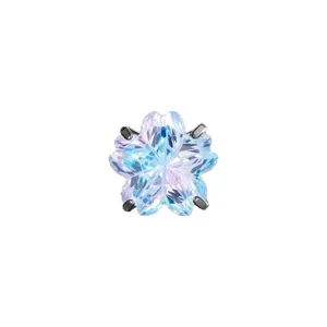Kirschblüten-Ohrstecker mit blauem Zirkonia-Farbverlauf in Titanstahl-Ausführung