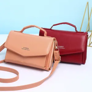 Dames Stedelijk Minimalistisch PU Leder Kleine Vierkante Crossbody Tas Multifunctionele Letter Print Telefoontas Kaarthouder Portemonnee