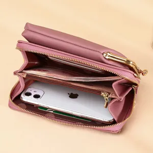 Multifunctional women's crossbody phone wallet bag with multiple compartments