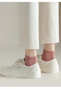 Women candy color short cotton socks detail view, breathable ankle socks for sneakers.