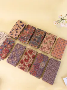 Collection of bohemian floral long women's wallets with ethnic patterned clutch design