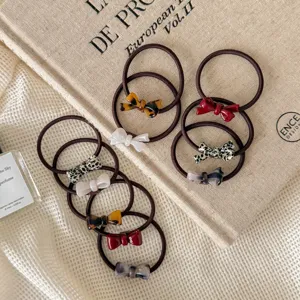 Bow High Elastic Hair Rope Women Fashion Premium Acrylic Bowknot Hair Ties Non Damaging Durable Rubber Band Hair Accessories