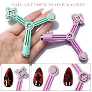Démonstration des effets du magnet nail art 4-en-1 en forme de Y pour manucure cat eye
