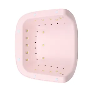 Lampada professionale per unghie LED UV da 48W rosa con vista interna dei LED per gel