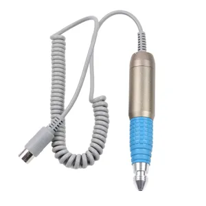Portable metal electric nail drill handpiece with blue grip for professional manicure