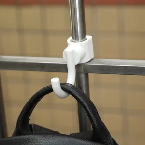 Japanisch Minimalistisch Kunststoff Winddicht Kleiderbügel Haken Mit Rundstange Klemmdesign Einzelner Allzweckhaken Für Wäscheständer Außenbereich Weiß
