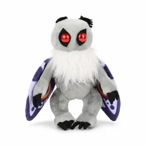 Peluche Mothman Cryptide Gothique Style Sombre Papillon de Nuit Animal en Peluche Gris Violet Aile Peluche Douce pour Cadeau d'Anniversaire