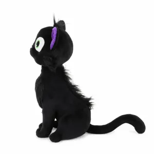 Seitenansicht eines GATTO Nero schwarzen Katzenplüschtiers mit grünen Augen