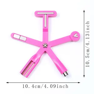 Detailed view of pink 8-in-1 cat eye nail magnet tool with dimensions