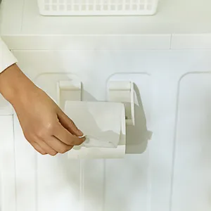 Porta rotolo di carta magnetico per frigorifero, design bianco minimalista
