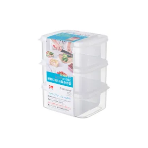 Lot de 3 boîtes transparentes japonaises pour riz, frigo et micro-ondes.