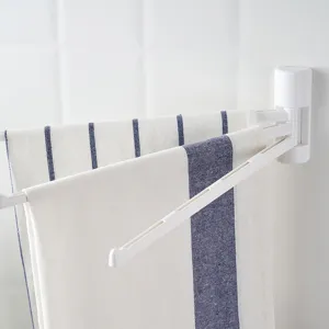 Minimalistischer weißer drehbarer Handtuchhalter mit 3 Armen für Bad oder die Küche