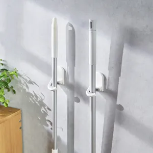 Wandmontierter Mopp- und Besenhalter im japanischen Stil, selbstklebend ohne Bohren
