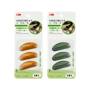 Set of Japanese style manual tube squeezer rollers for toothpaste and facial cleansers