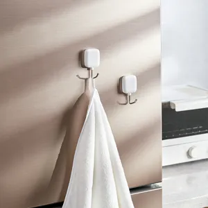 Ganci magnetici bianchi quadrati per frigorifero, robusti doppi ganci metallo per la cucina