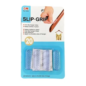 Set of 20 transparent self-adhesive non-slip strips for clothes hangers