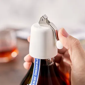 Weißer Vakuum-Weinstopfen mit Metalldrücker für langanhaltende Frische und Weinaroma