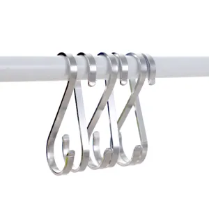 Set mit 4 langlebigen S-Haken aus 304 Edelstahl für die Aufbewahrung in Küche und Bad