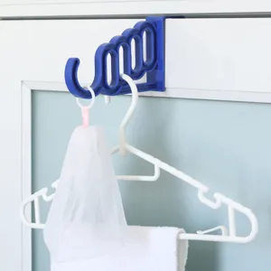 Gancio porta blu in plastica robusta per appendini e asciugamani da bagno