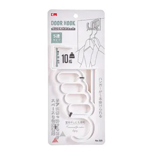 Appendiabiti da porta bianco resistente con 5 fori per organizzare i vestiti in modo efficace