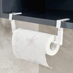 Portarotolo da cucina bianco regolabile da appendere sotto il mobile pensile nero.