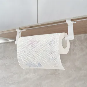 Portarotolo da cucina bianco senza fori sotto il pensile in un ambiente moderno.