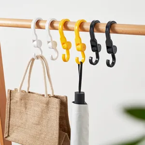 Japanese Minimalist Rotatable Car Seat Back Utility Hooks ABS Plastic Multi Purpose Dual Hook Organizers For Vehicle Stroller