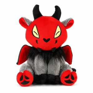 Goth Kryptid Jersey Teufel Plüschtier Rot Grau Geflügelte Dämon Puppe Halloween Gothische Kreatur Stofftier Deko Geschenk