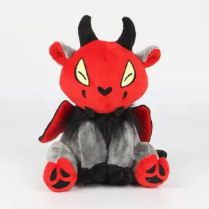 Gotisches Jersey Devil Plüschtier mit roten Flügeln und schwarzen Hörnern für Halloween