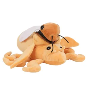 Peluche cigale 2-en-1 présentant un design de transformation d'insecte réaliste
