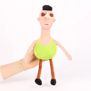 Vista dettagliata del peluche Hamood Habibi meme con il caratteristico gilet verde