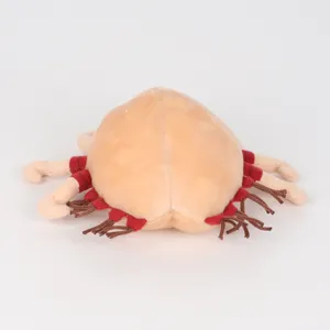 Vue arrière détaillée d'une peluche réaliste de morpion avec des glands bruns