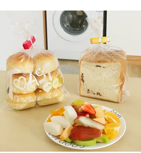 Dettaglio delle clip di chiusura elastiche per sacchetti di pane per freschezza