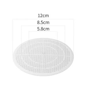 Zuschneidbarer Abflussfilter mit 12 cm, 8,5 cm und 5,8 cm Markierungen