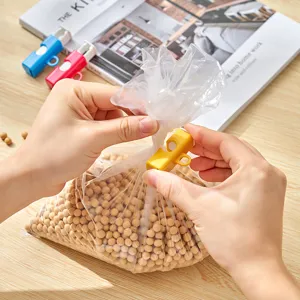 Clip di Chiusura per Sacchetti di Cibo a Bottone Elastico Fissaggi in Plastica per Sacchetti di Pane Strumento di Sigillatura per Cucina