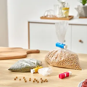 Set di 3 clip colorate in plastica per chiusura sacchetti alimentari per pane e snack