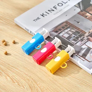 Set di 3 clip di chiusura a bottone KM per sacchetti di pane in blu rosa e giallo