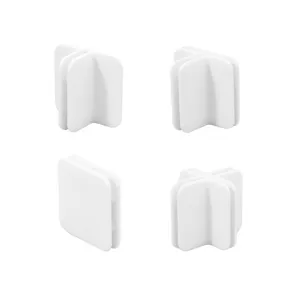 Set of 4 white plastic modular connectors for adjustable DIY drawer divider boards