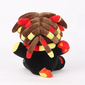 Vue arrière détaillée de la peluche Flamefrags Minecraft avec tresses colorées