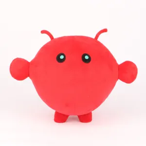 Vista dettagliata di un morbido peluche a forma di aragosta AI rosso e tondo carino
