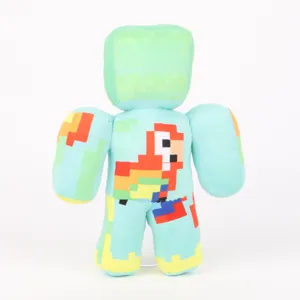 Rückansicht eines weichen, verpixelten ParrotX2-Charakter-Plüschtiers aus der Minecraft-Serie