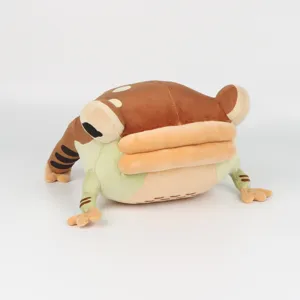 Vue détaillée de profil de la peluche grenouille Willem de la série Gnome Show